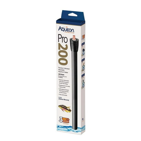Aqueon Adjustable PRO Aquarium Heater Up to 75 Gallons, 200 Watts