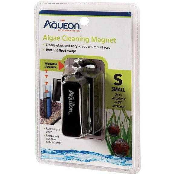 Aqueon Algae Cleaning Magnet [Aquarium, Cleaning Pads & Brushes ] Small - (Up to 20 Gallons or 1/4" Thickness)