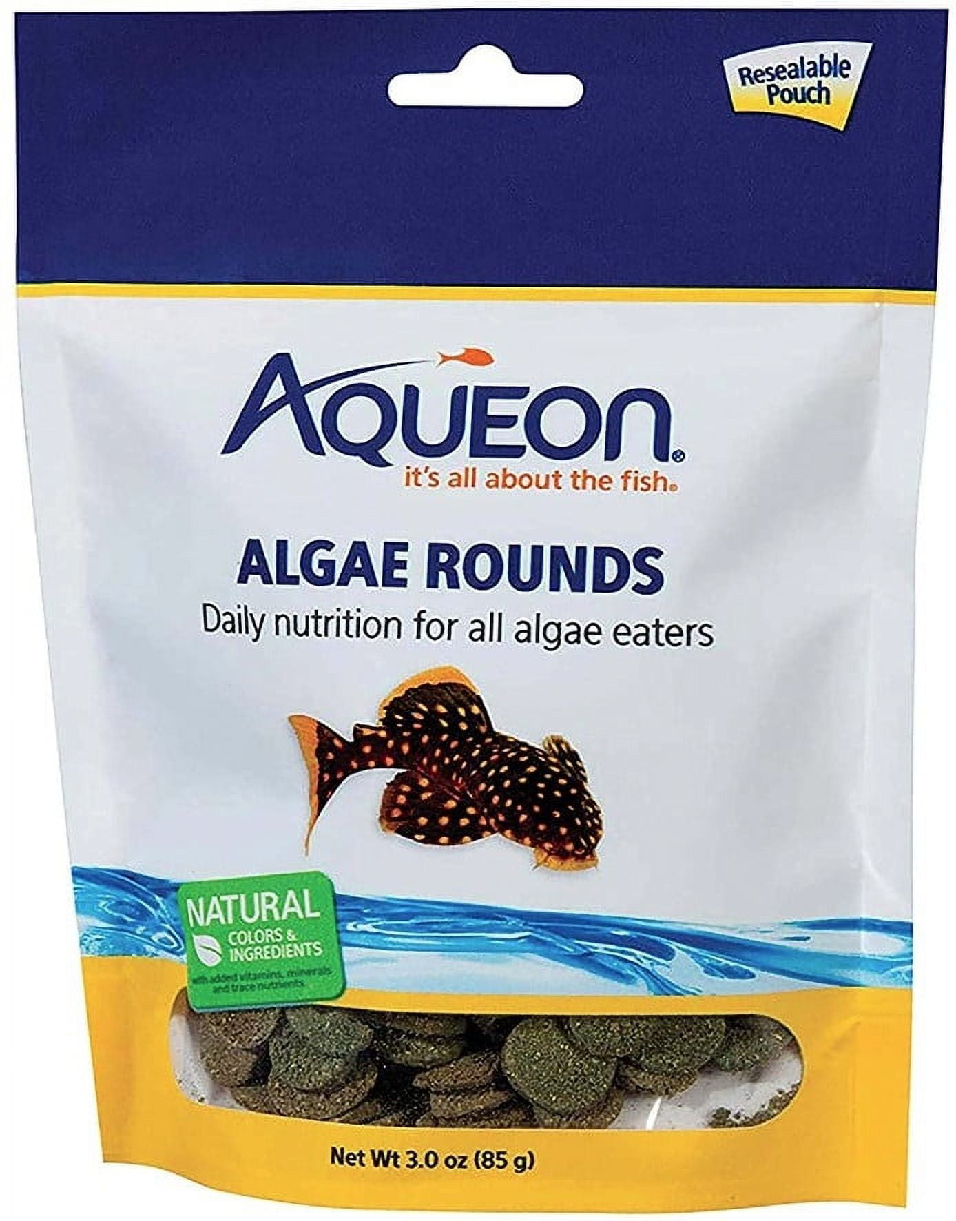 Aqueon Algae Rounds Fish Food [Aquarium Bottom Feeder Food, Aquarium Supplies] 9 oz (3 x 3 oz)