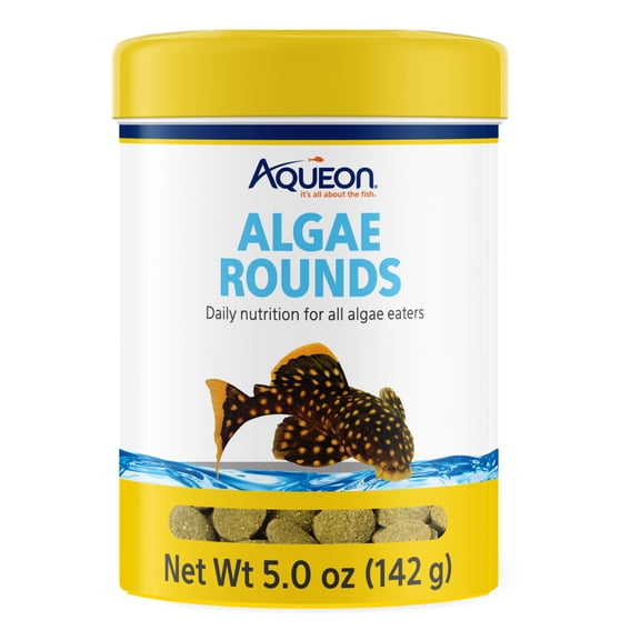 Aqueon Algae Rounds, Fish Food for Bottom Feeders, 5 Ounces
