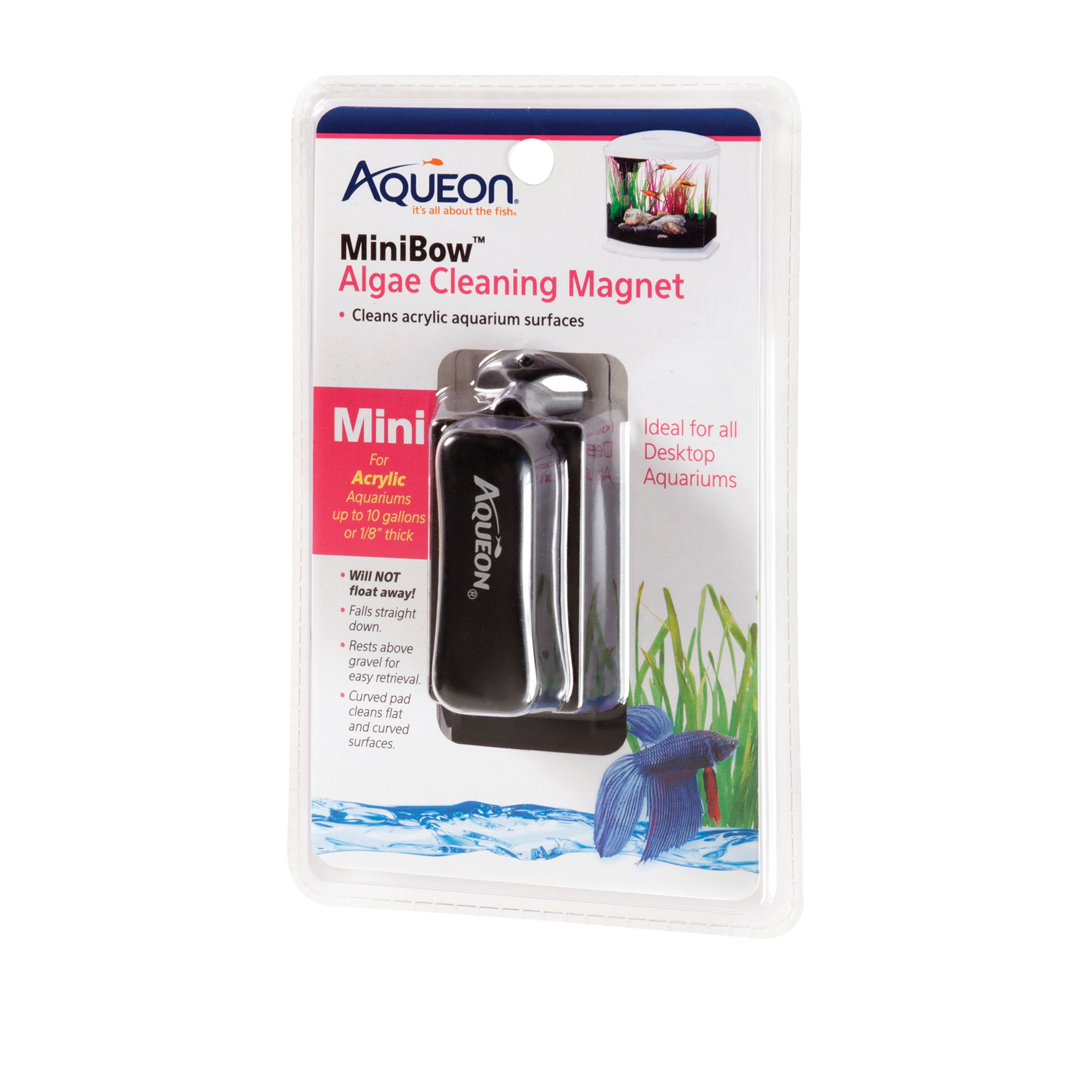 Aqueon Aquarium Algae Cleaning Acrylic Mini Bow