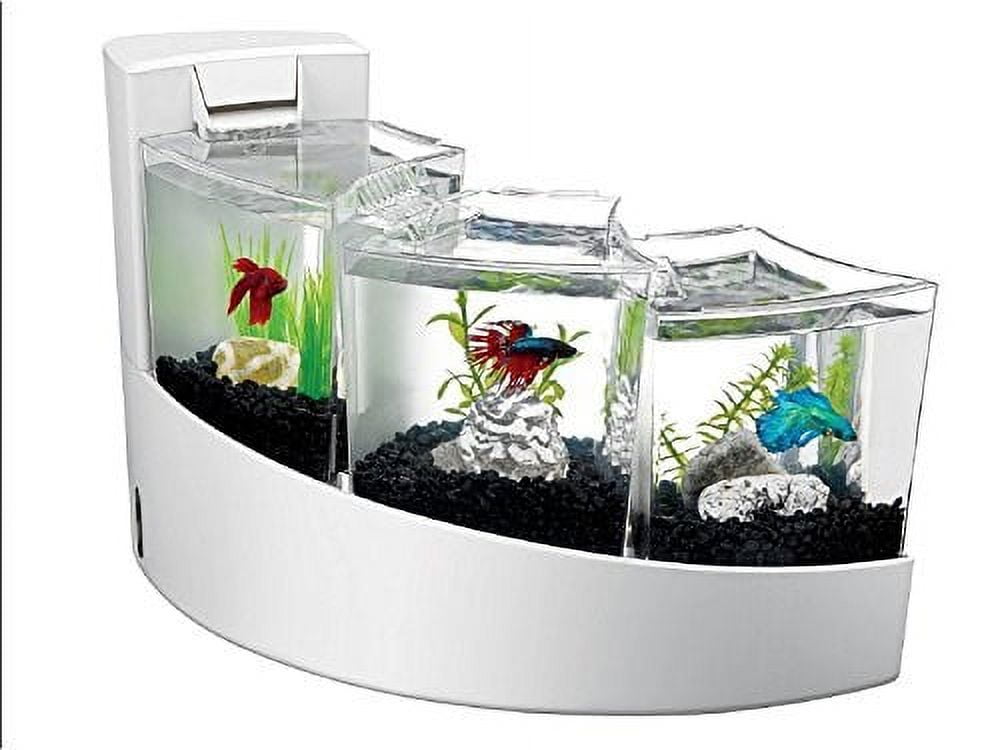 Aqueon Betta Falls Aquarium Starter Kit, 2.2 gallon, White Acrylic