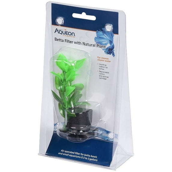 Aqueon Betta Filter With Natural Plant - 1 Count