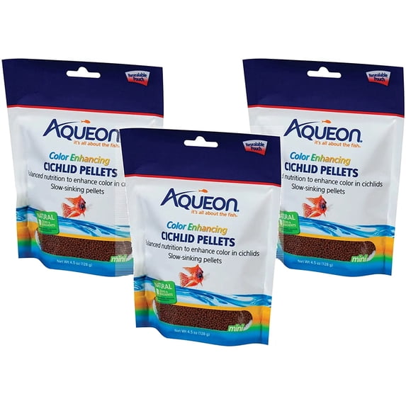 Aqueon Cichlid Color Enhancing Fish Food 4.5 Ounces