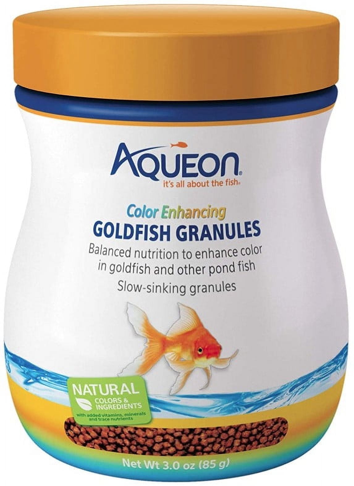 Aqueon Color Enhancing Goldfish Granules [Aquarium Goldfish Food, Aquarium Supplies] 18 oz (6 x 3 oz)