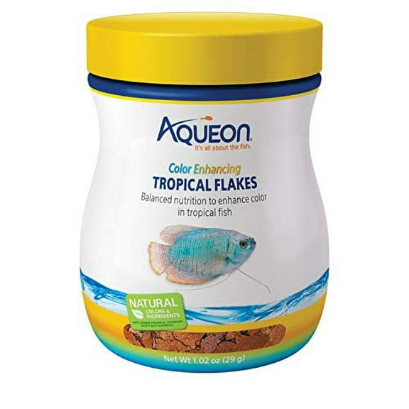 Aqueon Color Enhancing Tropical Flakes Fish Food - 1.02 oz