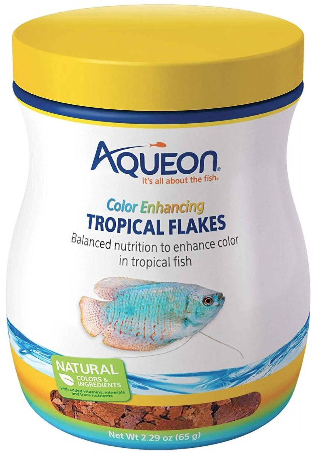 Aqueon Color Enhancing Tropical Flakes Fish Food [Aquarium Tropical Fish Food, Aquarium Color Enhancing Food, Aquarium Supplies] 6.87 oz (3 x 2.29 oz)