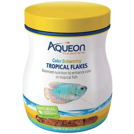 Aqueon Color Enhancing Tropical Flakes Fish Food [Aquarium Tropical Fish Food, Aquarium Color Enhancing Food, Aquarium Supplies] 6.87 oz (3 x 2.29 oz)