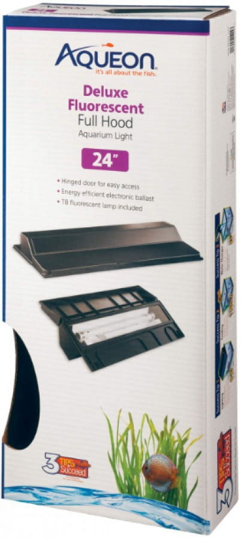 Aqueon Deluxe Full Aquarium Hood, 24", Black