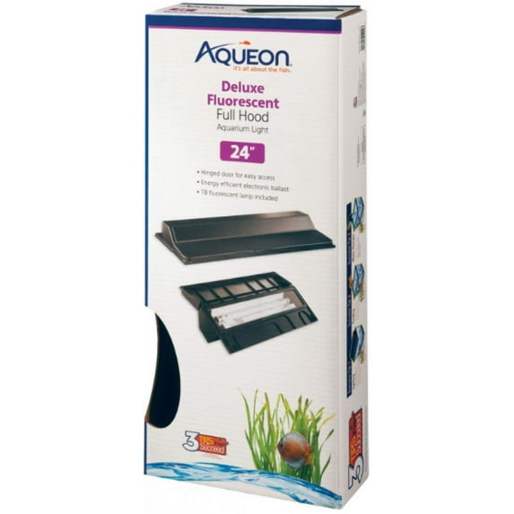 Aqueon Deluxe Full Aquarium Hood, 24", Black