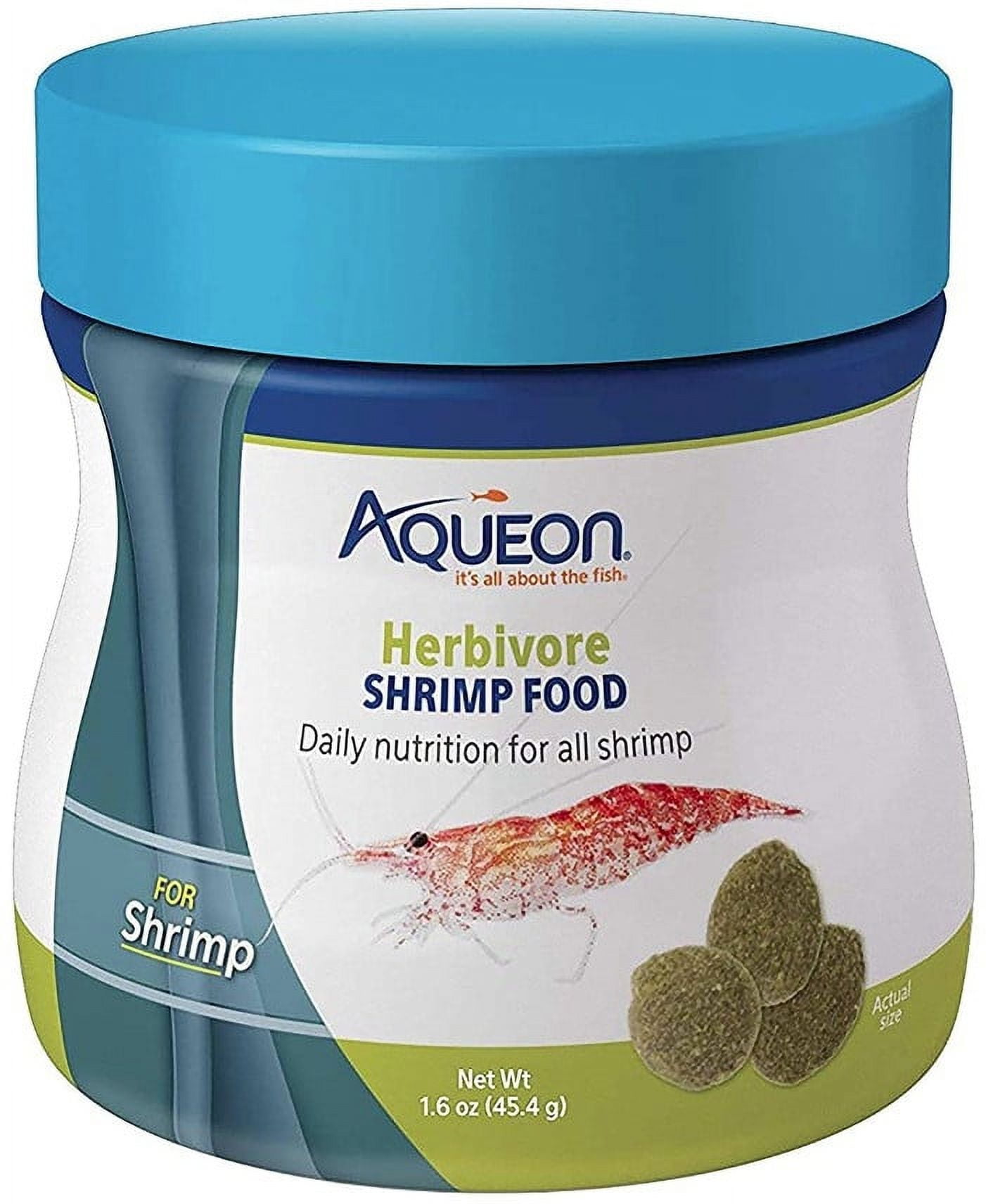 Aqueon Herbivore Shrimp Food [Aquarium Herbivore Food, Aquarium Tropical Fish Food, Aquarium Supplies] 9.6 oz (6 x 1.6 oz)