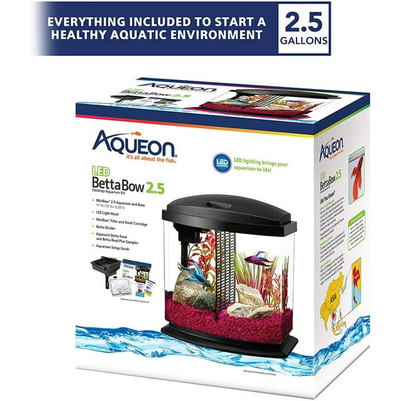 Aqueon LED BettaBow Kit SmartClean Black 2.5 Gallons