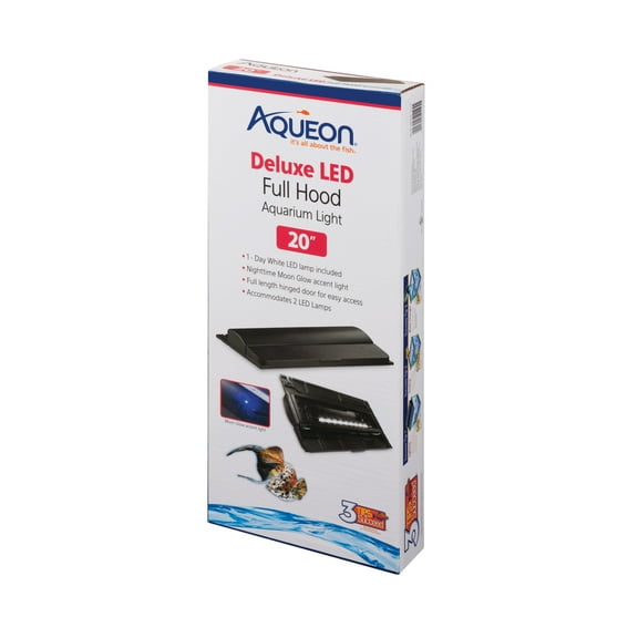 Aqueon LED Deluxe Full Aquarium Hoods Black 20 Inches