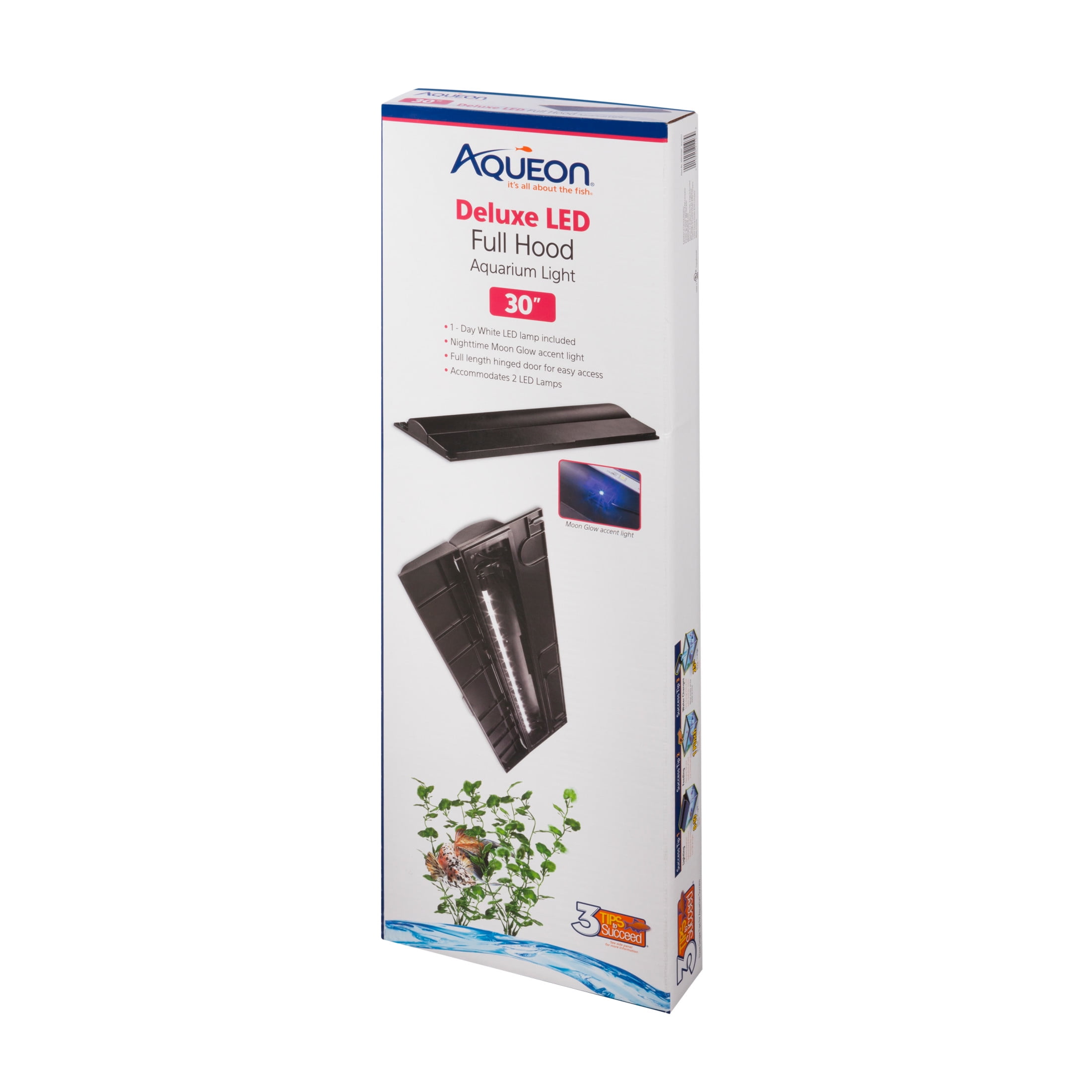 Aqueon LED Deluxe Full Aquarium Hoods Black Black, 30 Inches