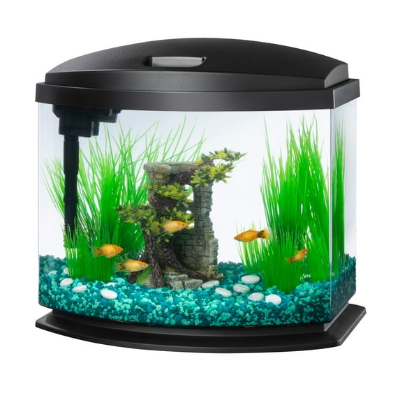 Aqueon LED MiniBow Kit with SmartClean Technology Black 5 Gallon