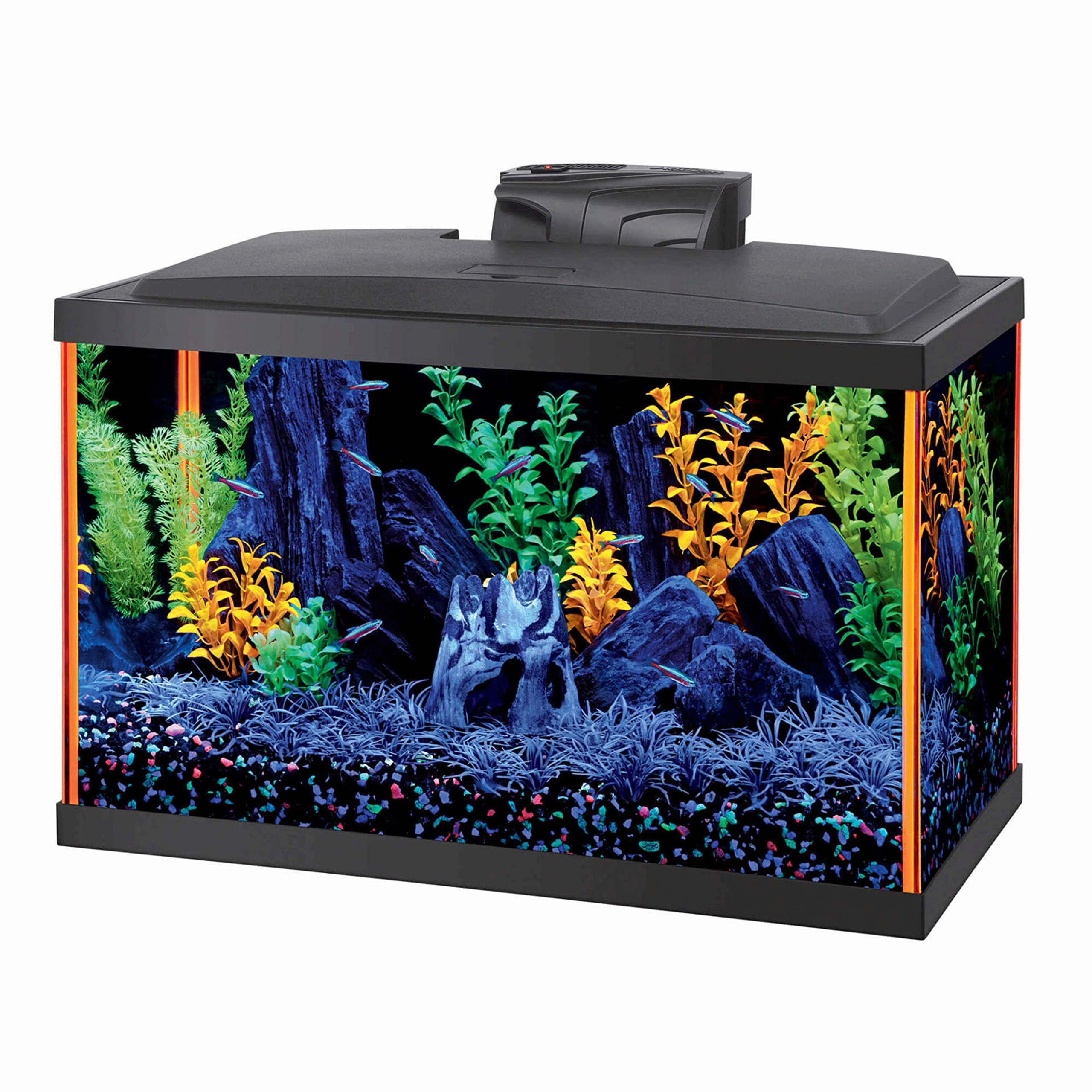 fremsætte effektivitet Berygtet Aqueon Neo Glow Aquarium LED Starter Kit, Orange, 10 Gallon with Clear  Glass - Walmart.com