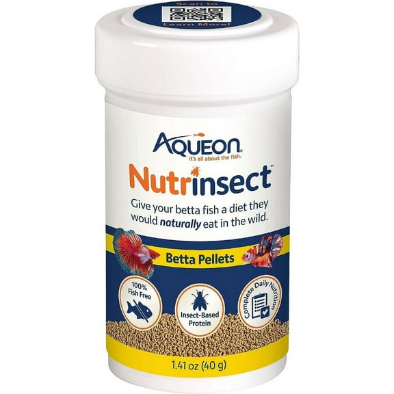 Aqueon Nutrinsect Betta Pellets [Aquarium Betta Food, Aquarium Supplies] 5.64 oz (4 x 1.41 oz)