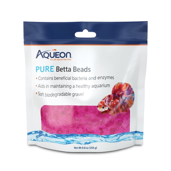 Aqueon PURE Betta Beads Pink, 8.8 Ounces