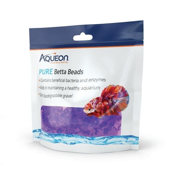 Aqueon PURE Betta Beads Purple, One Pouch