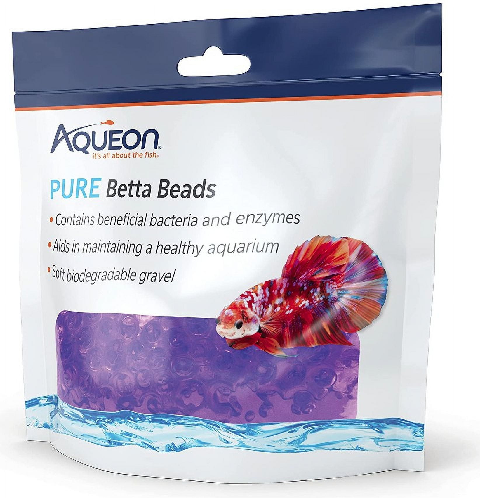 Aqueon Pure Betta Beads Purple [Aquarium Gravel and Sand, Aquarium Water Conditioners, Aquarium Supplies] 6 count