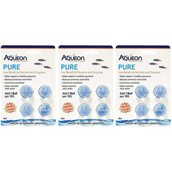 Aqueon Pure Live Beneficial Bacteria and Enzymes 10 Gallon, 4-Count