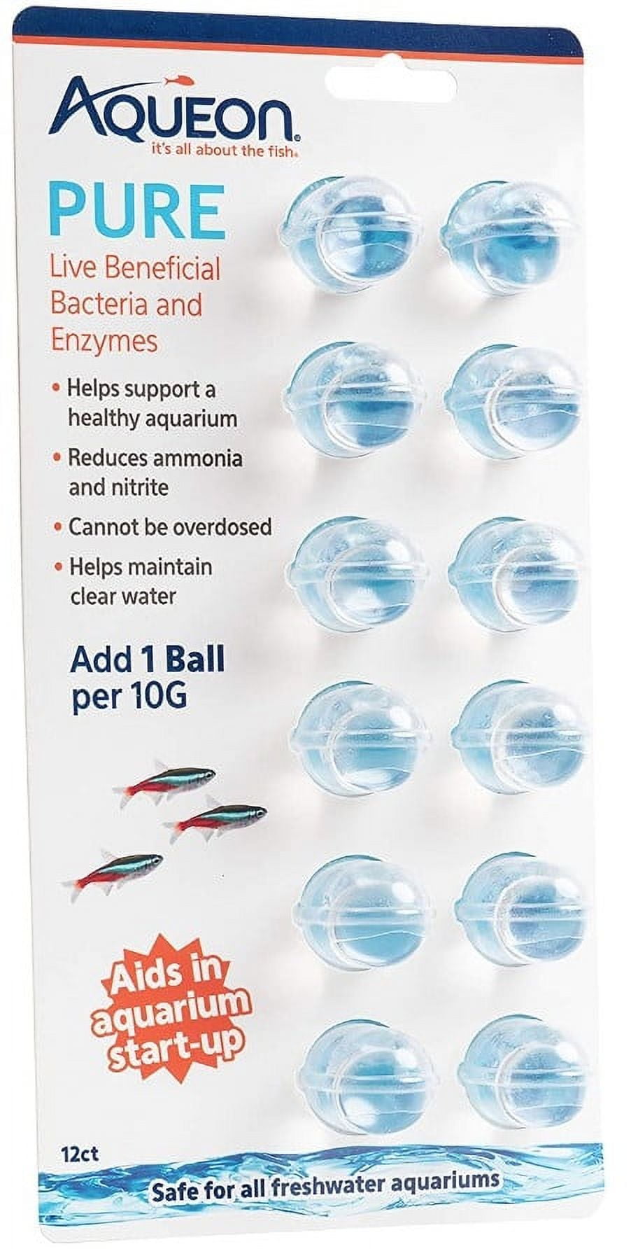 Aqueon Pure Live Beneficial Bacteria and Enzymes for Aquariums [Aquarium Bio Additives, Aquarium Supplies] 36 count (3 x 12 ct)