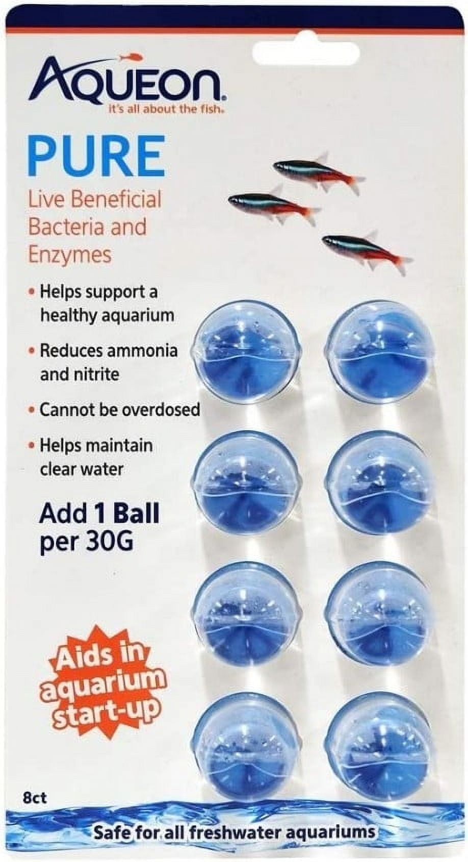 Aqueon Pure Live Beneficial Bacteria and Enzymes for Aquariums [Aquarium Bio Additives, Aquarium Supplies] 8 count