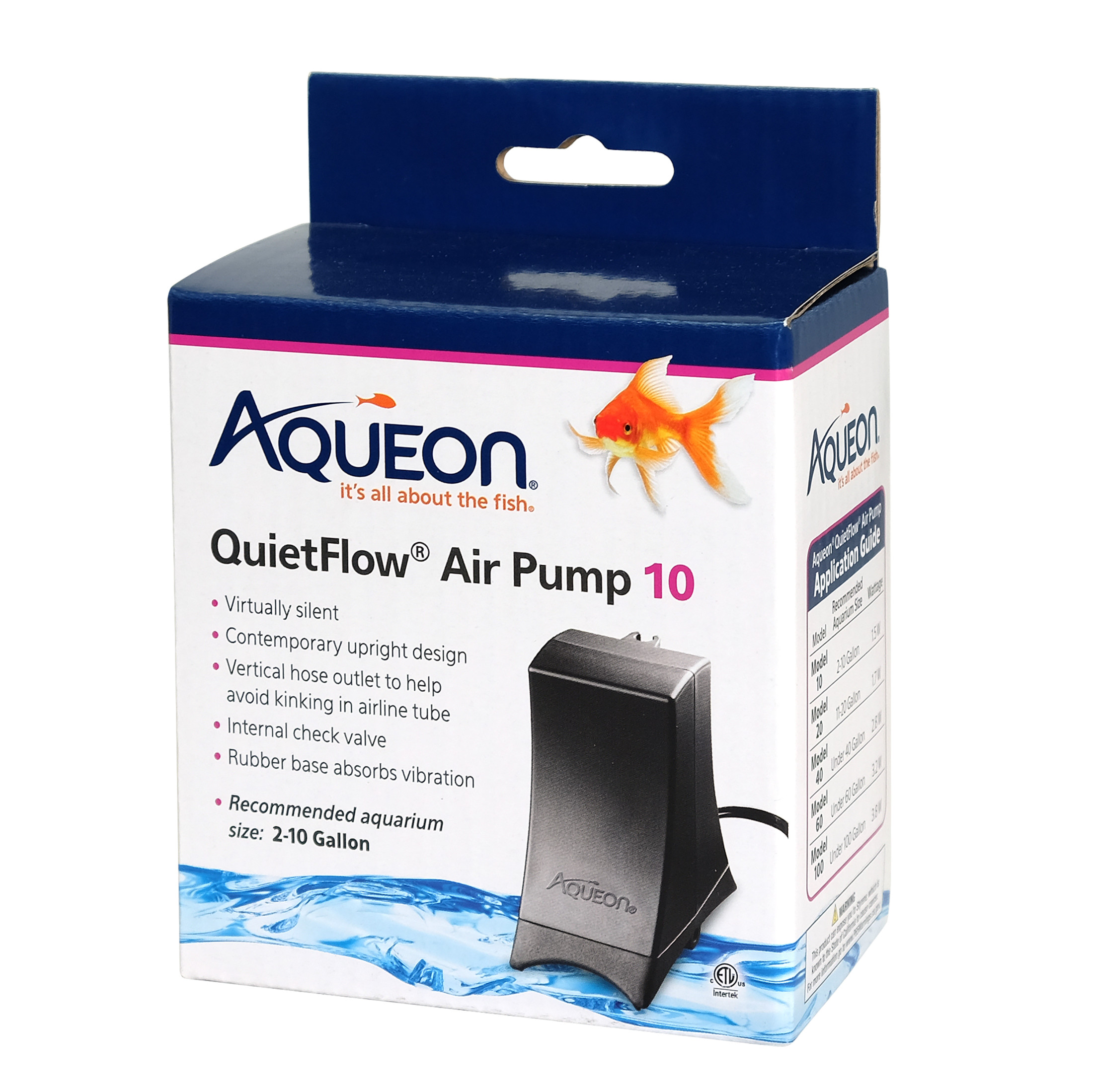 Aqueon QuietFlow Air Pump Black 10 - image 1 of 9