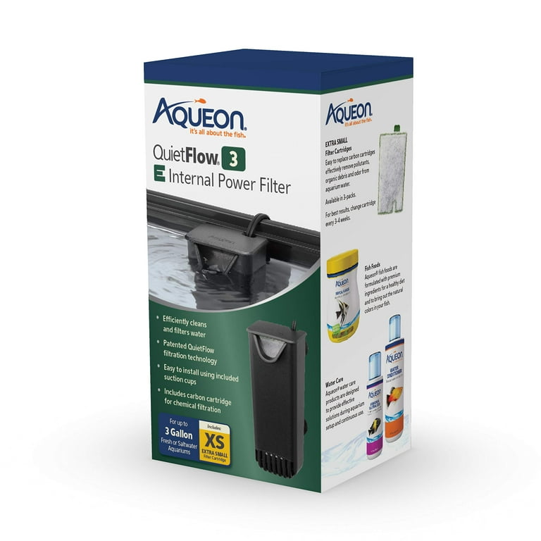 Aqueon QuietFlow E Internal Power Filter Extra Small 3 Gallon Walmart