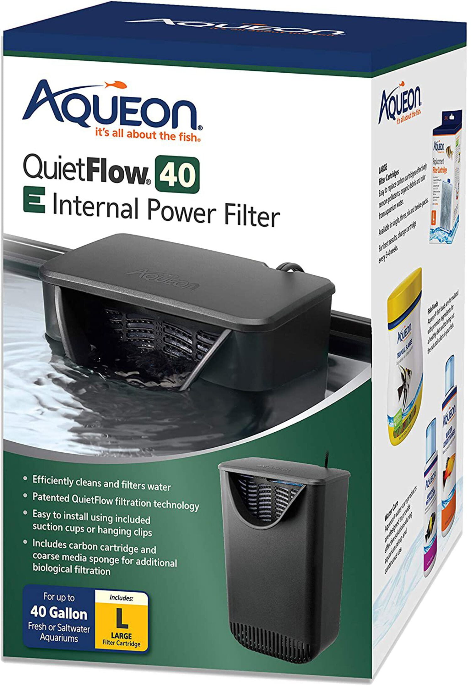 Aqueon QuietFlow E Internal Power Filter Large 40 Gallon