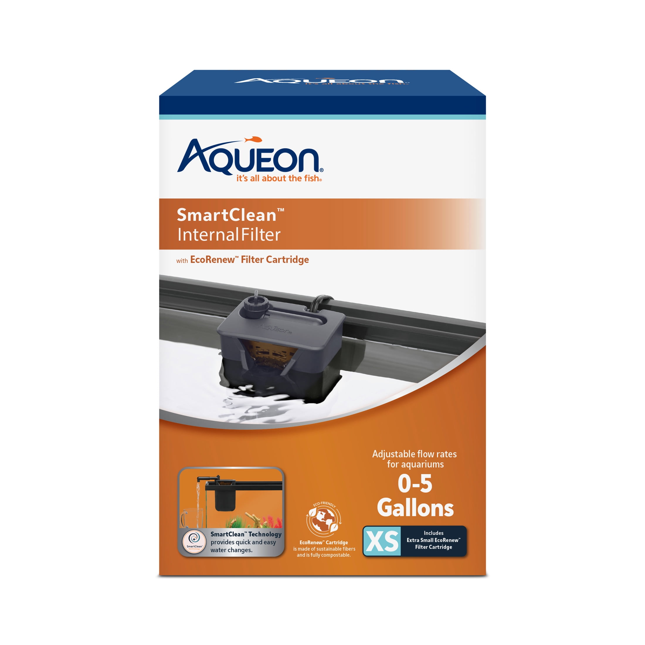 Aqueon QuietFlow Internal Filter with SmartClean Technology Extra Small