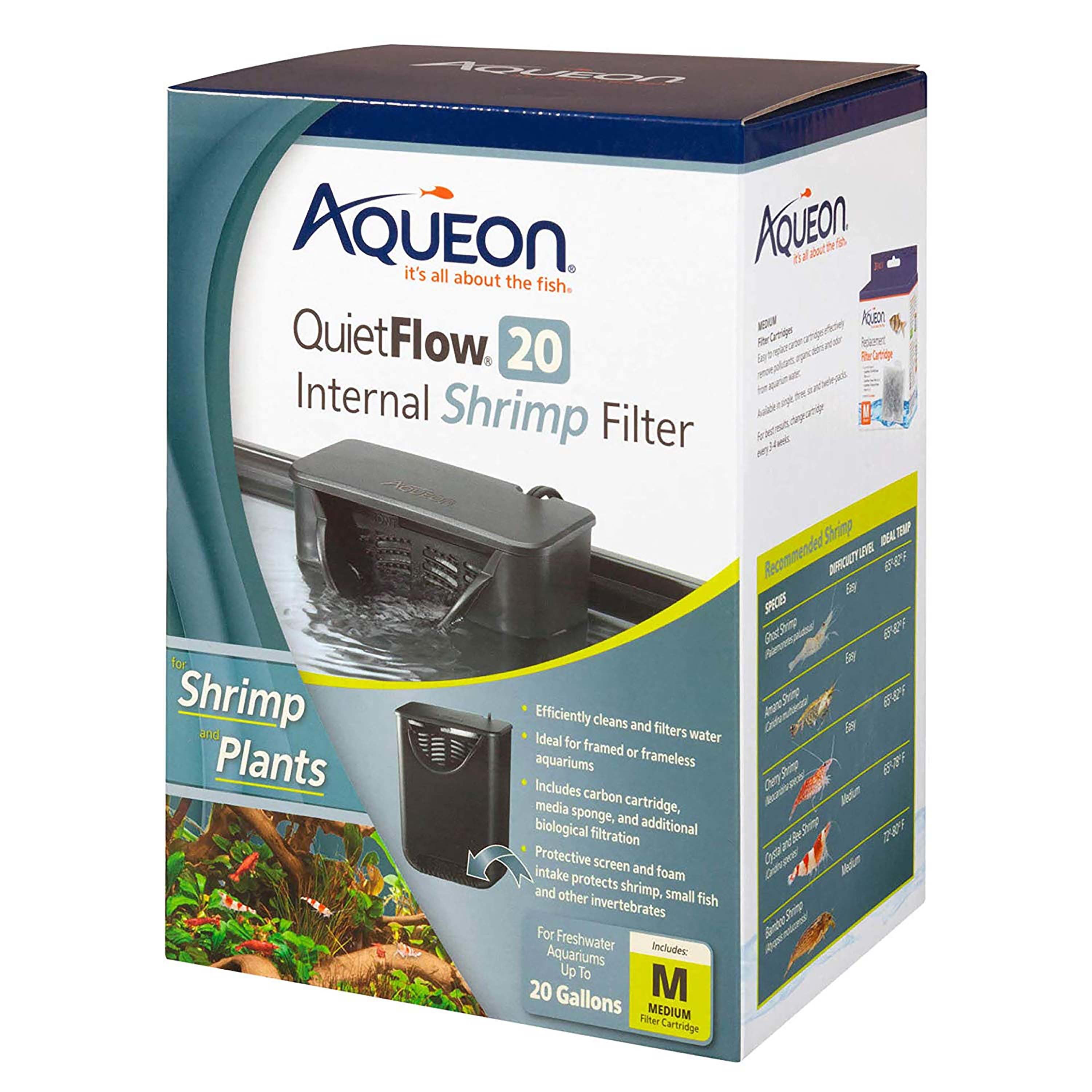 Aqueon QuietFlow Internal Shrimp Filter 20 Gallons - Walmart.com