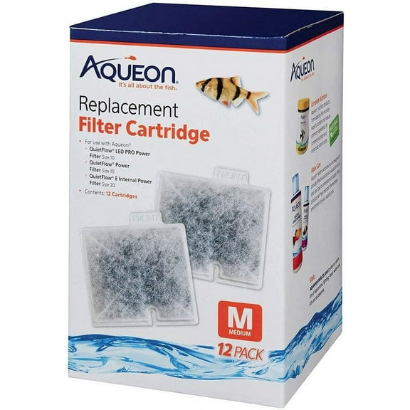 Aqueon QuietFlow Replacement Filter Cartridge [Aquarium, Filter Cartridges] Medium (12 Pack)