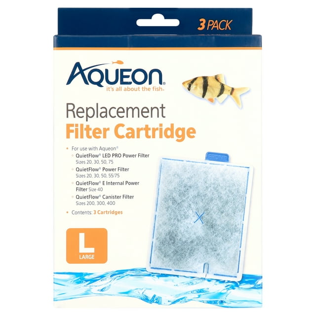Aqueon Large Aquarium Filter Cartridges, 3pk for Fish Tank Water