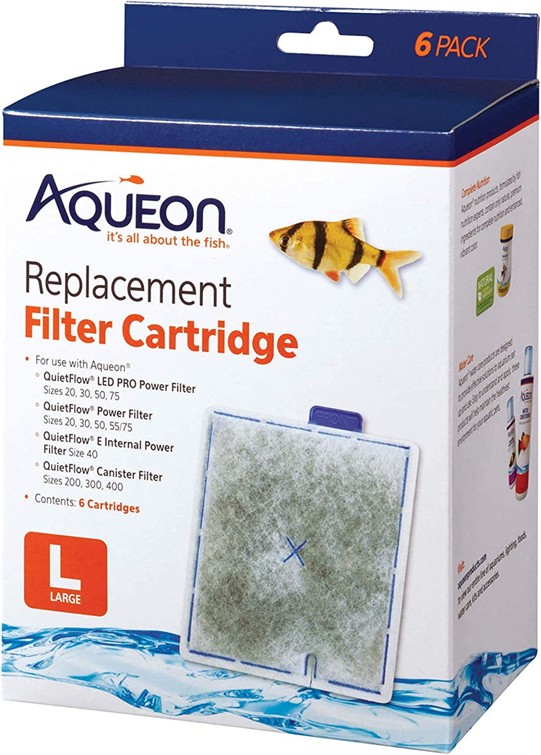 Aqueon Replacement Filter Cartridges Large (6 pack), Ensure Even Distribution of Activated