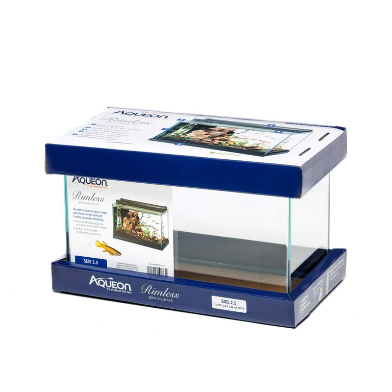 Aqueon 2.5 Gallon Rimless Fish Tank Aquarium with Polished Aqueon 2.5 Gallon Rimless Fish Tank Aquarium with Polished