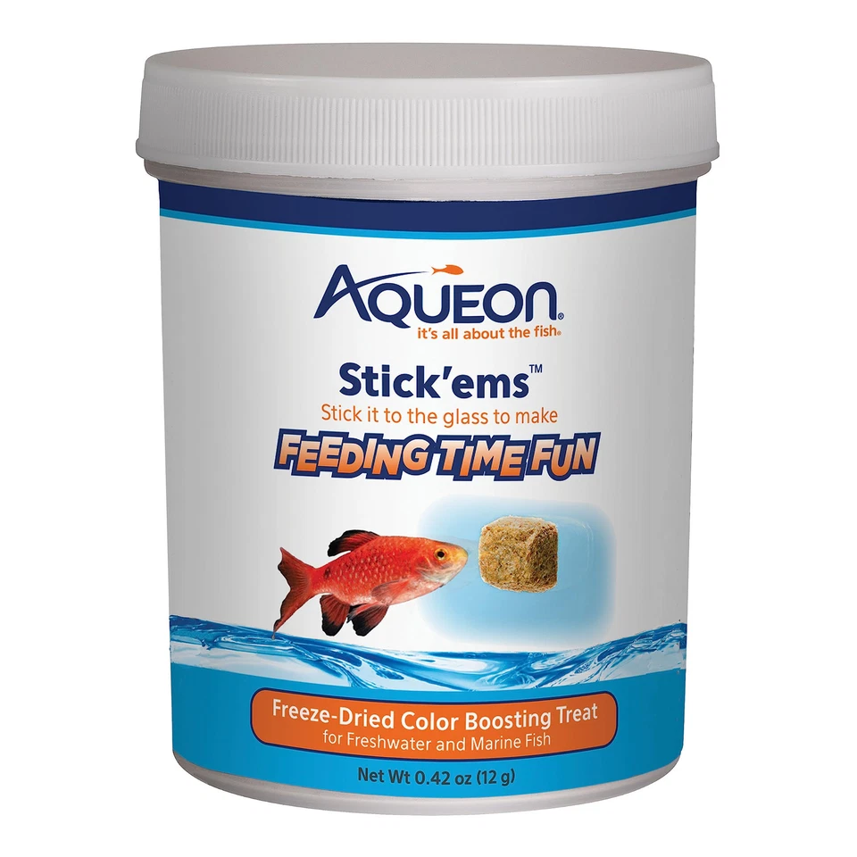 Aqueon Stick Ems Freeze Dried Fish Treats for Freshwater and Marine Fish