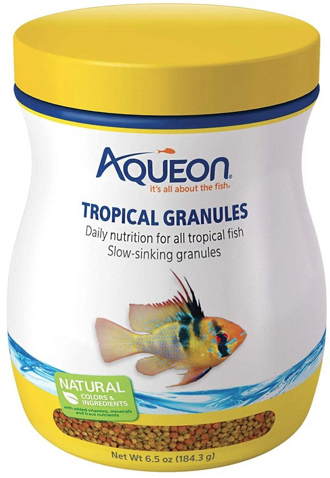 Aqueon Tropical Granules Fish Food [Aquarium Tropical Fish Food, Aquarium Supplies] 39 oz (6 x 6.5 oz)