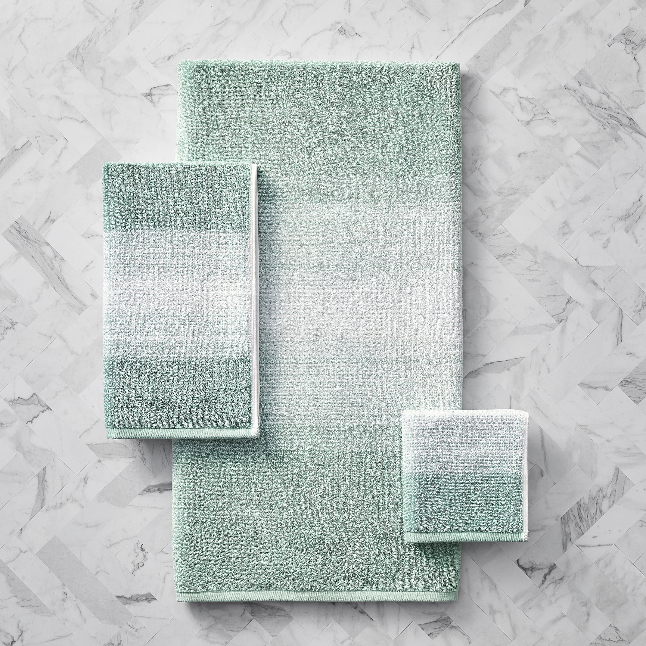 Aquifer/Arctic White Heathered Hand Towel, Better Homes & Gardens Thick