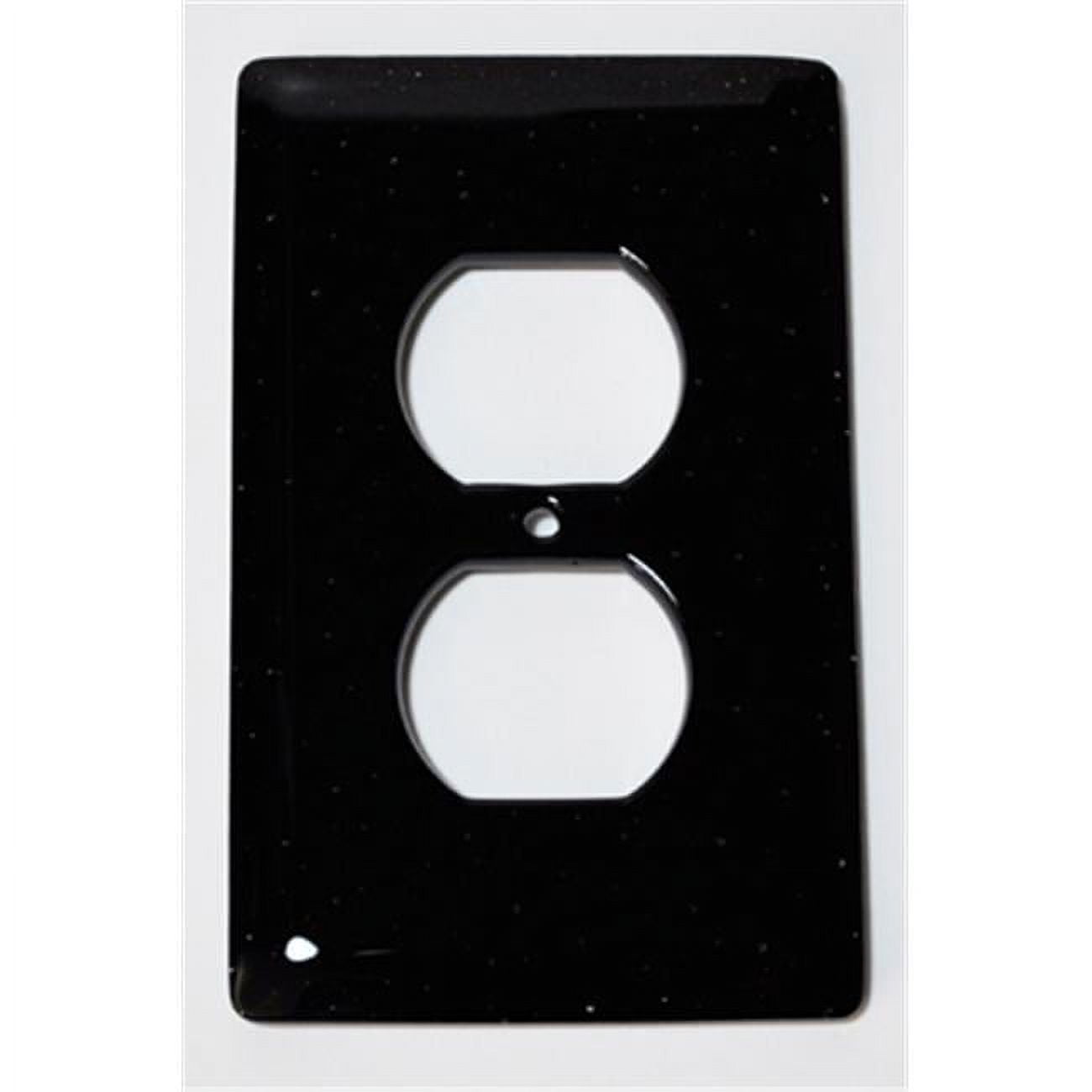 Handmade Black Glass Wall Plate for Dual Receptacle