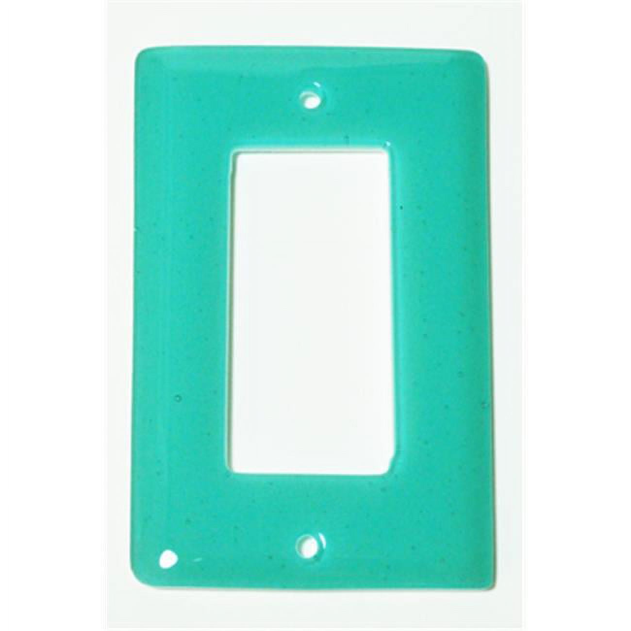 Handmade Light Aqua Blue Glass 1-Gang Decora Wall Plate