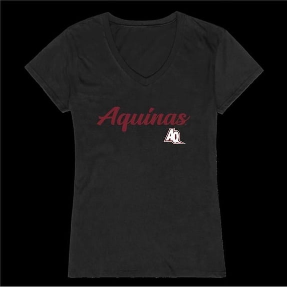 Aquinas College Saints Script T-Shirt, Black - 2XL