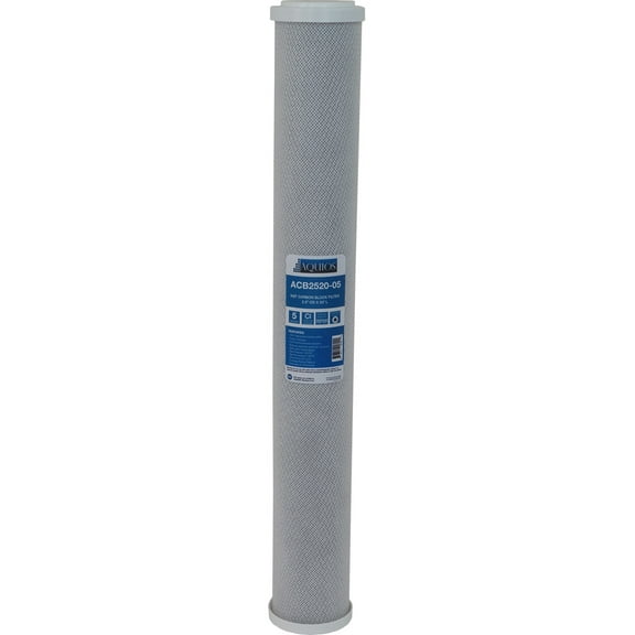 Aquios ACB2520-05 CTO Coconut Carbon Block Filter, High Chlorine & Sediment Removal, 5 Micron