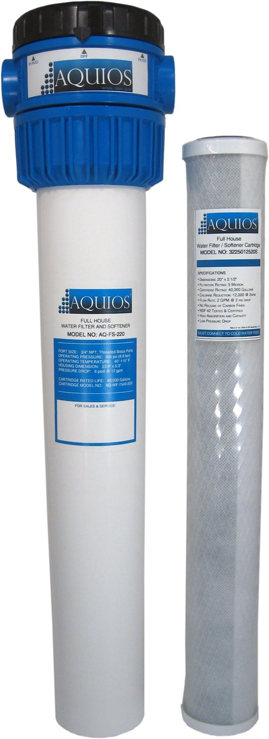 Aquios Blue and White Salt-Free Water Softener and Filter System