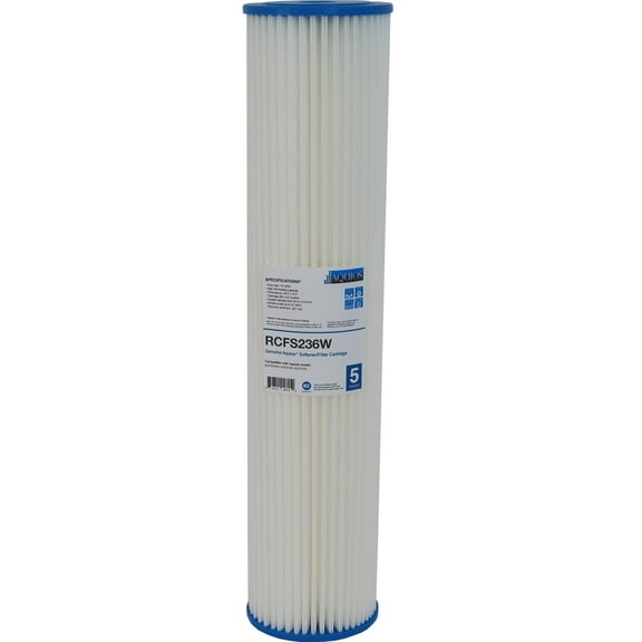 Aquios OEM RCFS236W WellPlus Jumbo Salt Free Water Softener Replacement Cartridge, Well Water