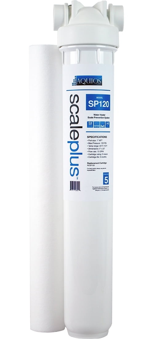 Aquios® SP220 ScalePlus™ Tankless Water Heater Scale Reduction System - Prevents and Reduces Scale In Tankless & Traditional Water Heaters, 5 Micron Sediment Filtration
