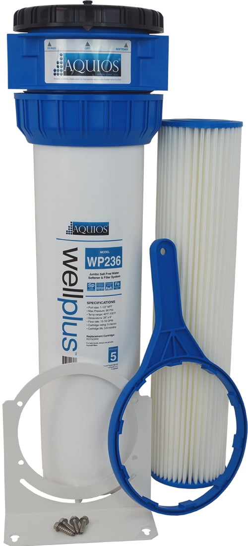 Aquios Blue and White Salt-Free Water Softener and Filter System