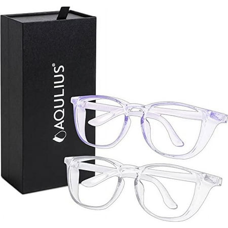 Aqulius 2-Pack Anti Fog Stylish Safety Glasses for Women, Nurses, Blue Light