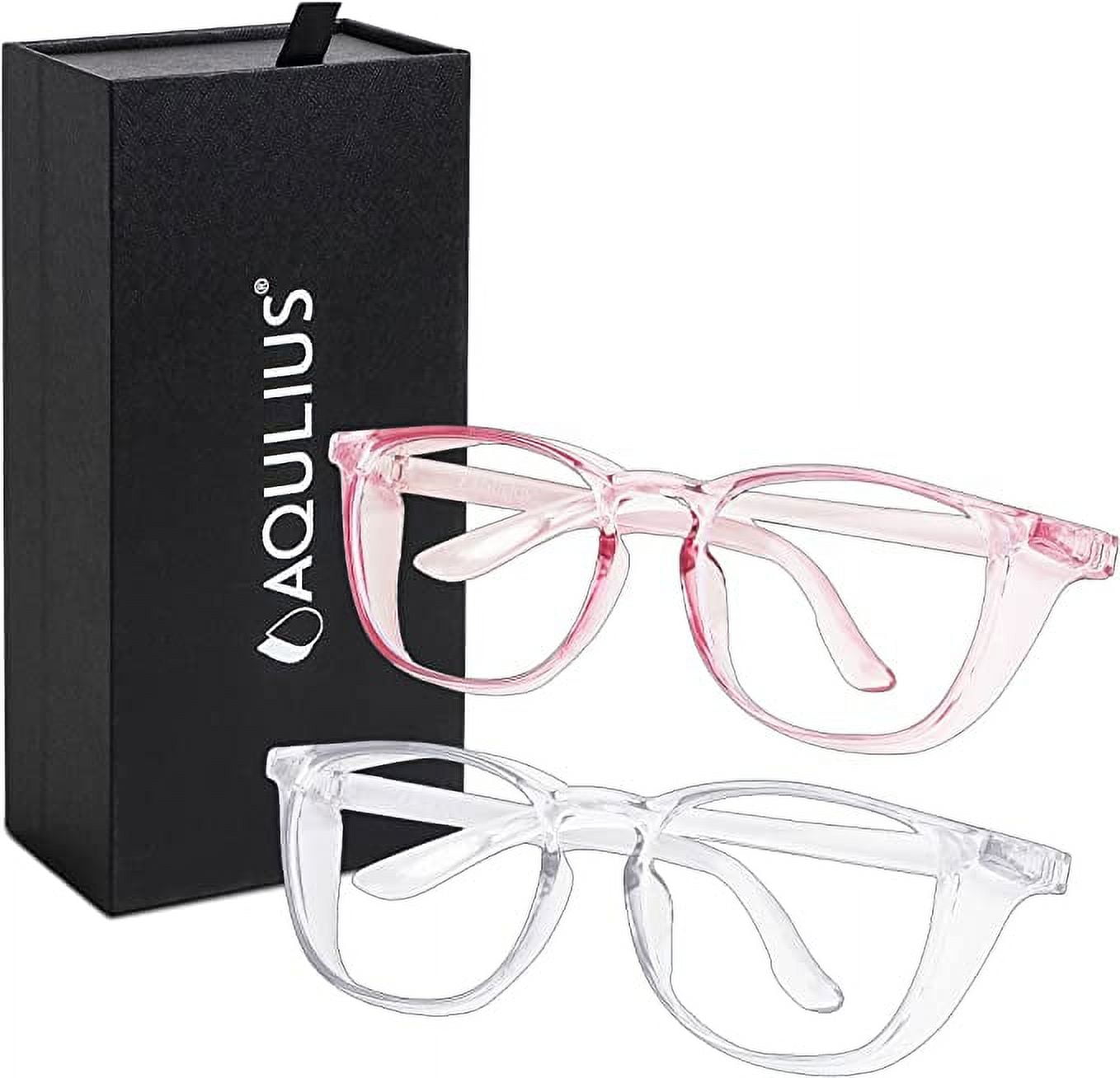 Aqulius 2 Pack Stylish Safety Glasses Goggles Anti Fog, Scratch Resistant Safety Glasses for Women, Safety Glasses for Nurses