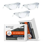 Aqulius 3 Pack Safety Glasses Over Eyeglasses (Anti-Fog & Scratch Resistant) Wrap Around Crystal Clear Eye Protection - OTG Safety Goggles are Perfect for Construction, Shooting, Lab Work, & More!